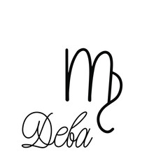 Virgo. Cyrillic. Zodiac signs. Black inscription on a white background. Great lettering and calligraphy for greeting cards, stickers, banners, prints and home interior decor. Magic.