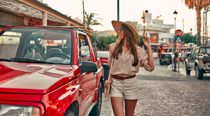 Young girl tourist travels