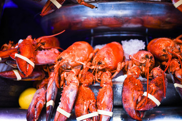 fresh lobster close up view