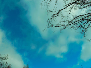 white clouds on blue sky