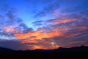 sunset in the mountains