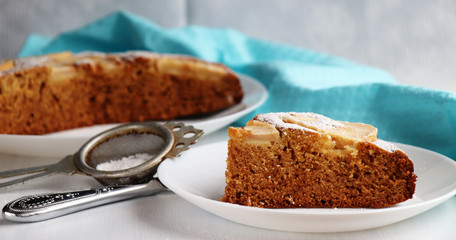 Honey cake with apple