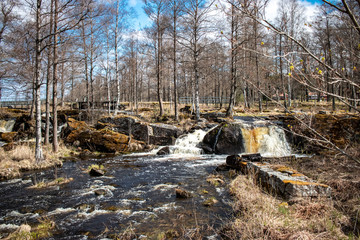 Flood after the snow melt in spring in Varmland / Sweden