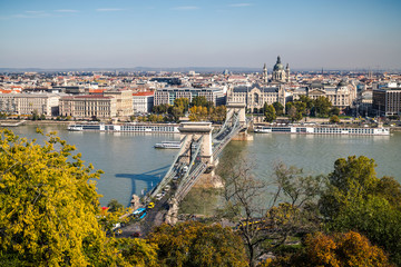 Budapest Chain Bridge and St. Stephans Basilika