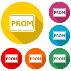 Prom icon sign with long shadow