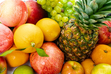 composition with a lot of differrent fruits. exotic fruits