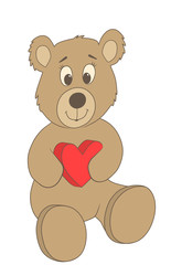 bear hugging a heart drawing