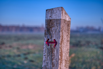 Signposting of a hiking trail