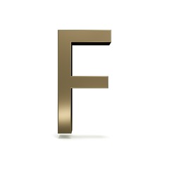 3d letter collection with white background.letter F