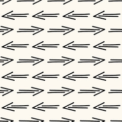 Vector geometric seamless pattern with hand drawn arrows