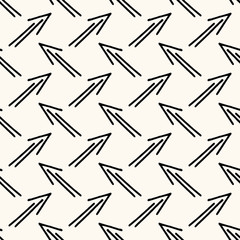Vector geometric seamless pattern with hand drawn arrows