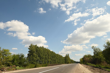 road and blue sky