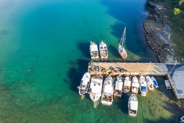 Fototapeta na wymiar Small port with fishing boats