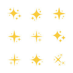 Super set of stars sparkle icon. Bright firework, decoration twinkle, shiny flash. Glowing light effect stars and bursts collection. Vector graphic design
