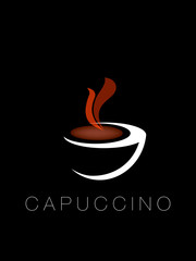 Cappuccino on a dark background