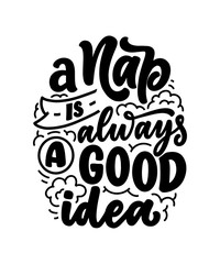 Lettering Slogan about sleep and good night. Vector illustration design for graphic, prints, poster, card, sticker and other creative uses