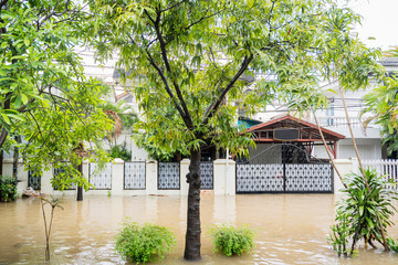 House in some residence at Jakarta city flooded
