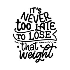 Abstract lettering about sport and fitness for poster or print design. Healthy lifestyle. Modern calligraphy for business success concept. Handwritten letters. Typography funny quote. Vector