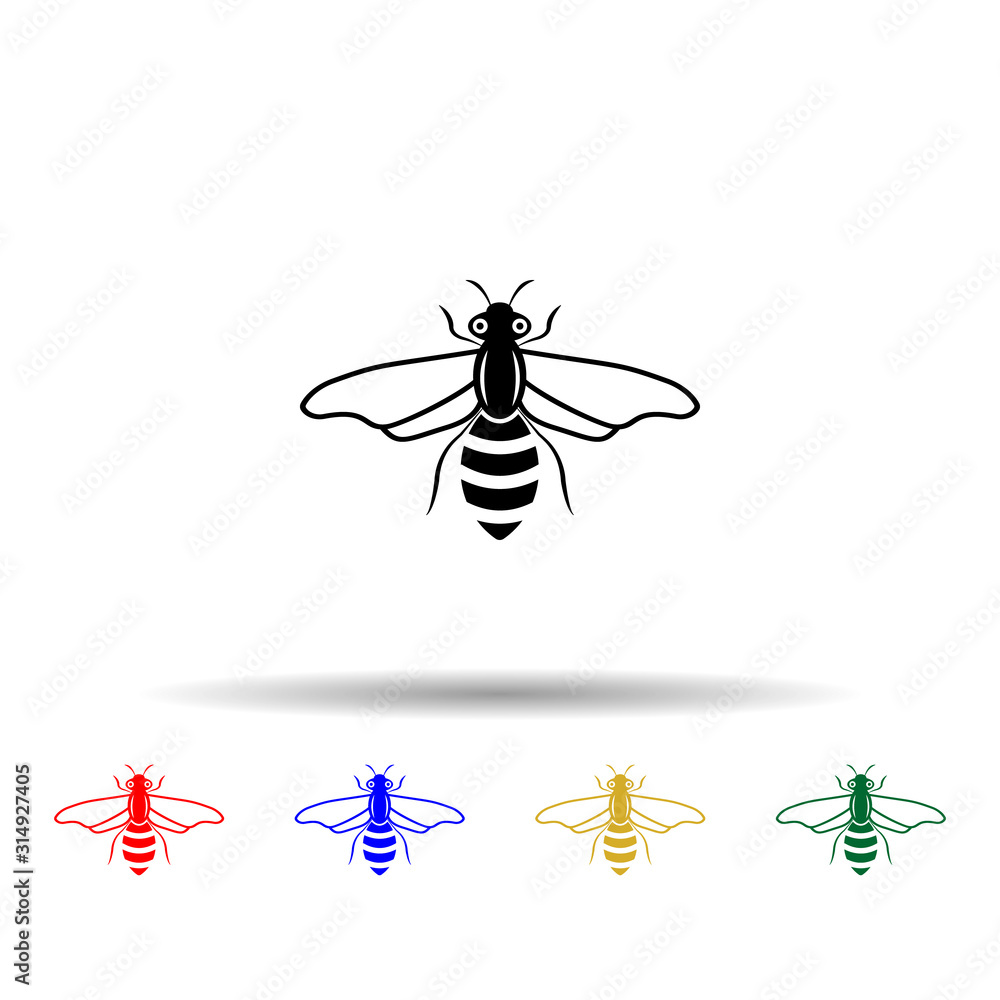 Poster wasp multi color style icon. simple glyph, flat vector of beekeeping icons for ui and ux, website or