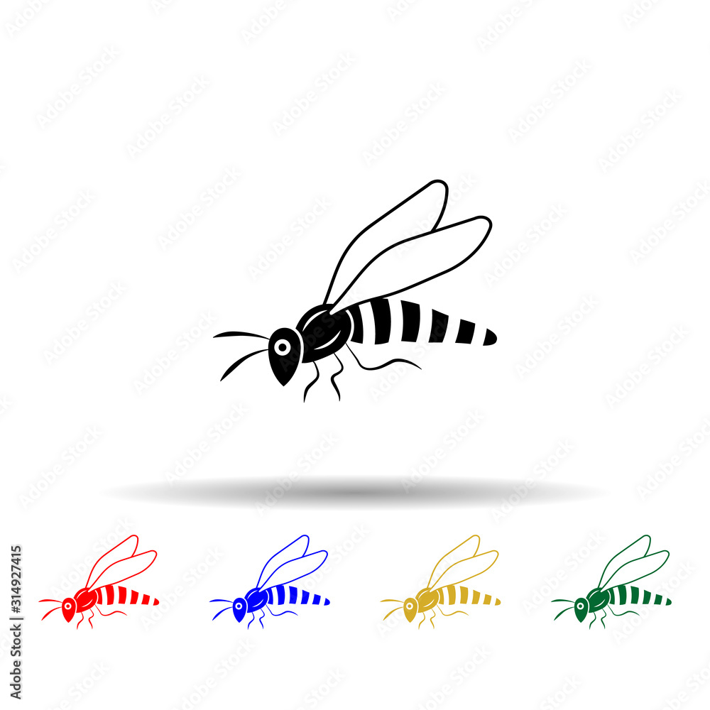 Poster bee multi color style icon. simple glyph, flat vector of beekeeping icons for ui and ux, website or 