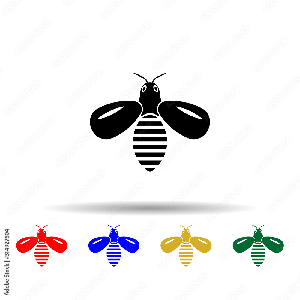 Poster bee multi color style icon. simple glyph, flat vector of beekeeping icons for ui and ux, website or 