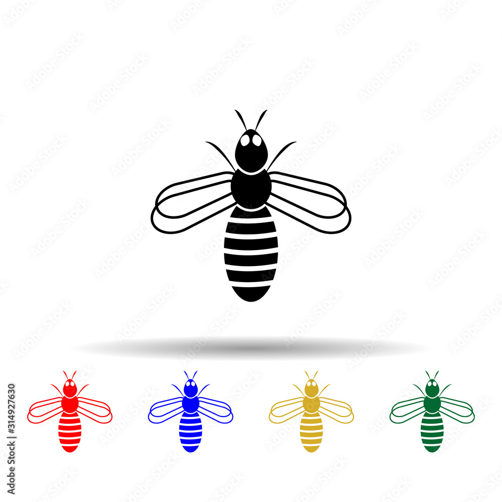 Poster bee multi color style icon. simple glyph, flat vector of beekeeping icons for ui and ux, website or 