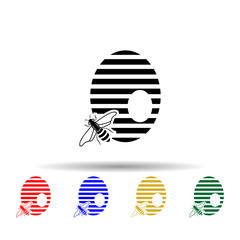 beehive multi color style icon. Simple glyph, flat vector of beekeeping icons for ui and ux, website or mobile application
