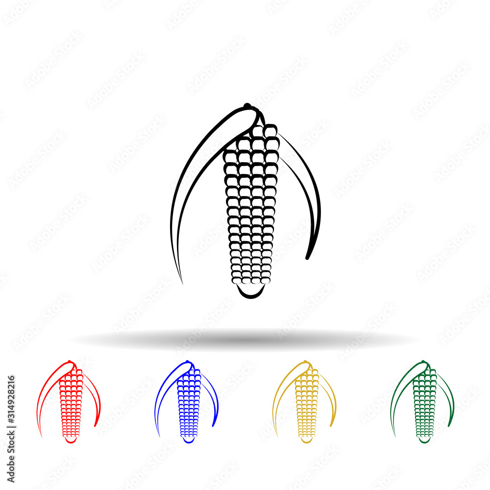 Aufkleber corn multi color style icon. simple thin line, outline vector of dia de muertos icons for ui and ux,