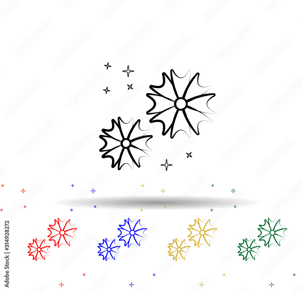 Poster flowers multi color style icon. simple thin line, outline vector of dia de muertos icons for ui and 