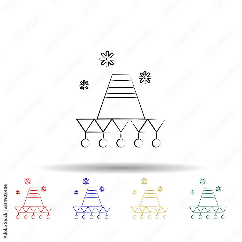 Aufkleber mariachi multi color style icon. simple thin line, outline vector of dia de muertos icons for ui and