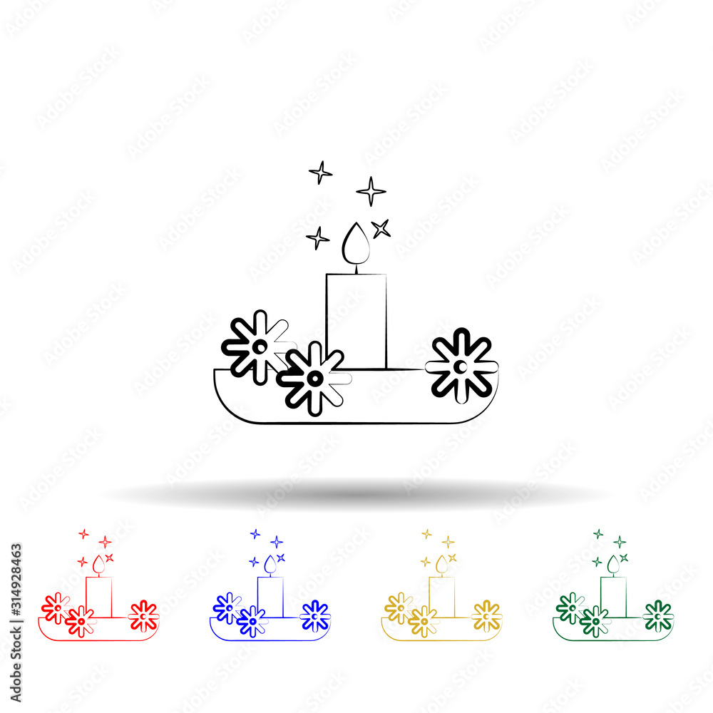 Poster offering multi color style icon. simple thin line, outline vector of dia de muertos icons for ui and