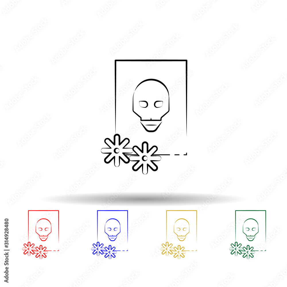 Poster picture multi color style icon. simple thin line, outline vector of dia de muertos icons for ui and 