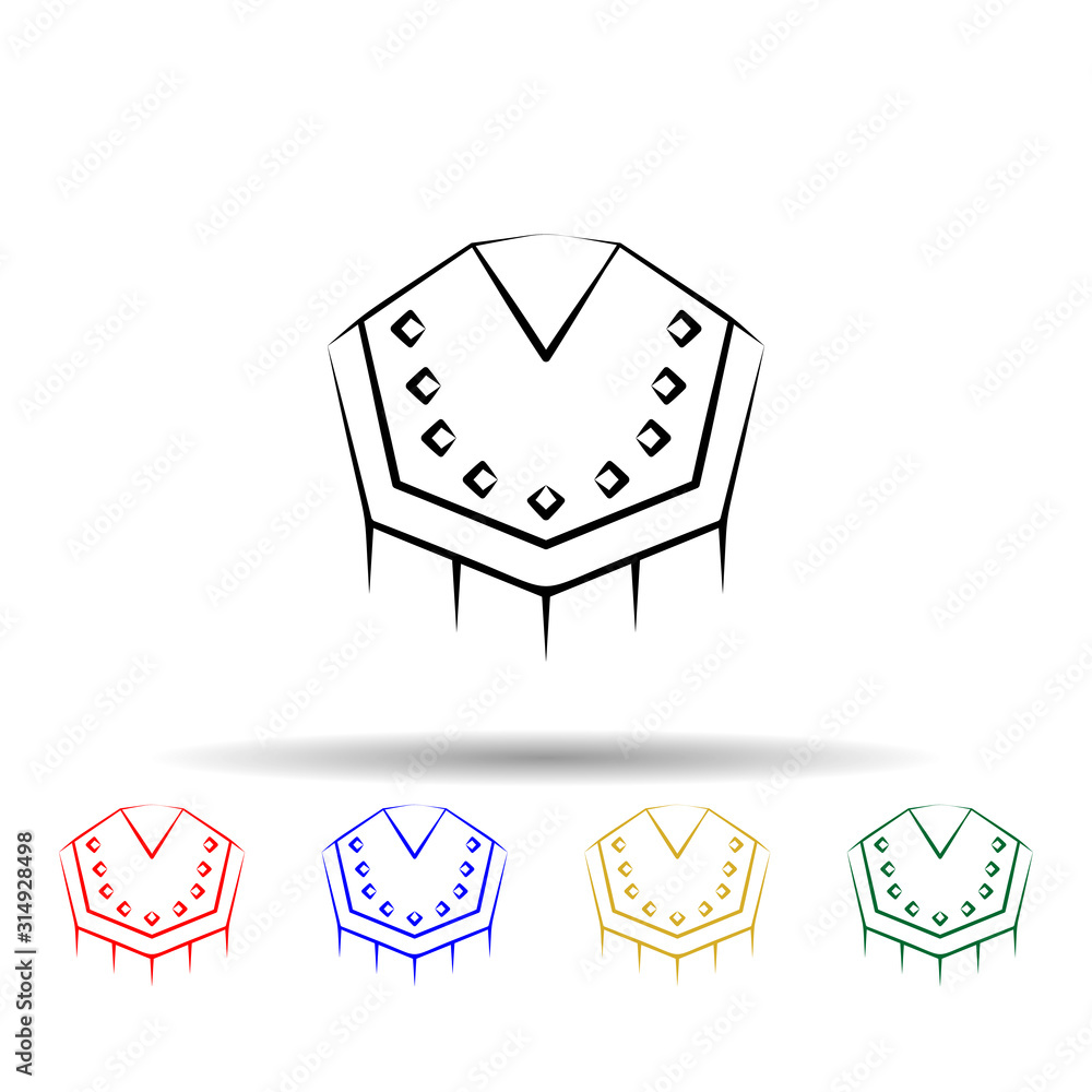 Poster poncho multi color style icon. simple thin line, outline vector of dia de muertos icons for ui and u