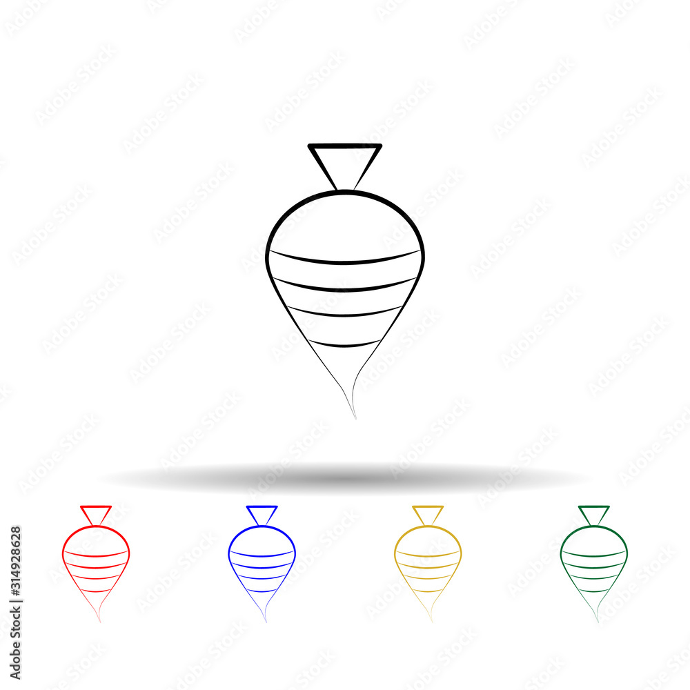 Poster spinning top multi color style icon. simple thin line, outline vector of dia de muertos icons for ui