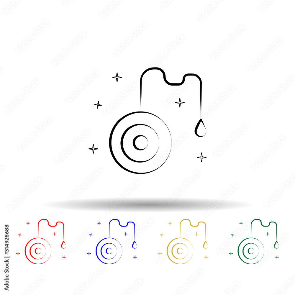 Poster yoyo multi color style icon. simple thin line, outline vector of dia de muertos icons for ui and ux,
