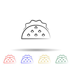 Taco multi color style icon. Simple thin line, outline vector of dia de muertos icons for ui and ux, website or mobile application
