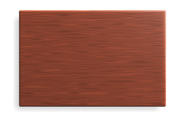 Realistic brown wooden board with shadow. Vector illustration.