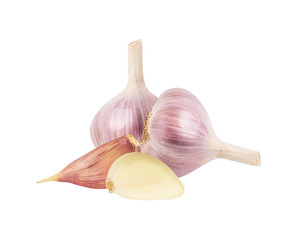 Garlic isolated on white background with clipping path