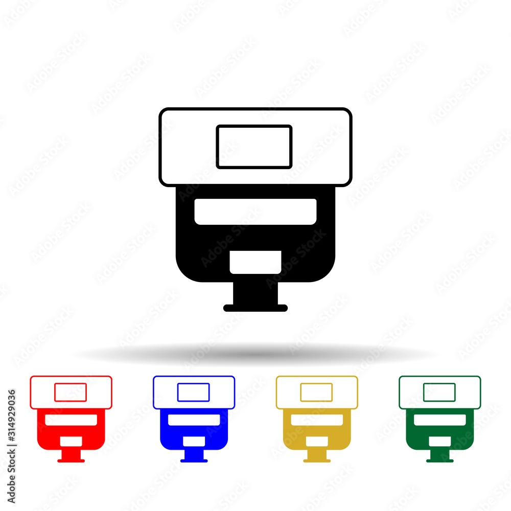 Poster speedlight multi color style icon. simple glyph, flat vector of equipment photography icons for ui a