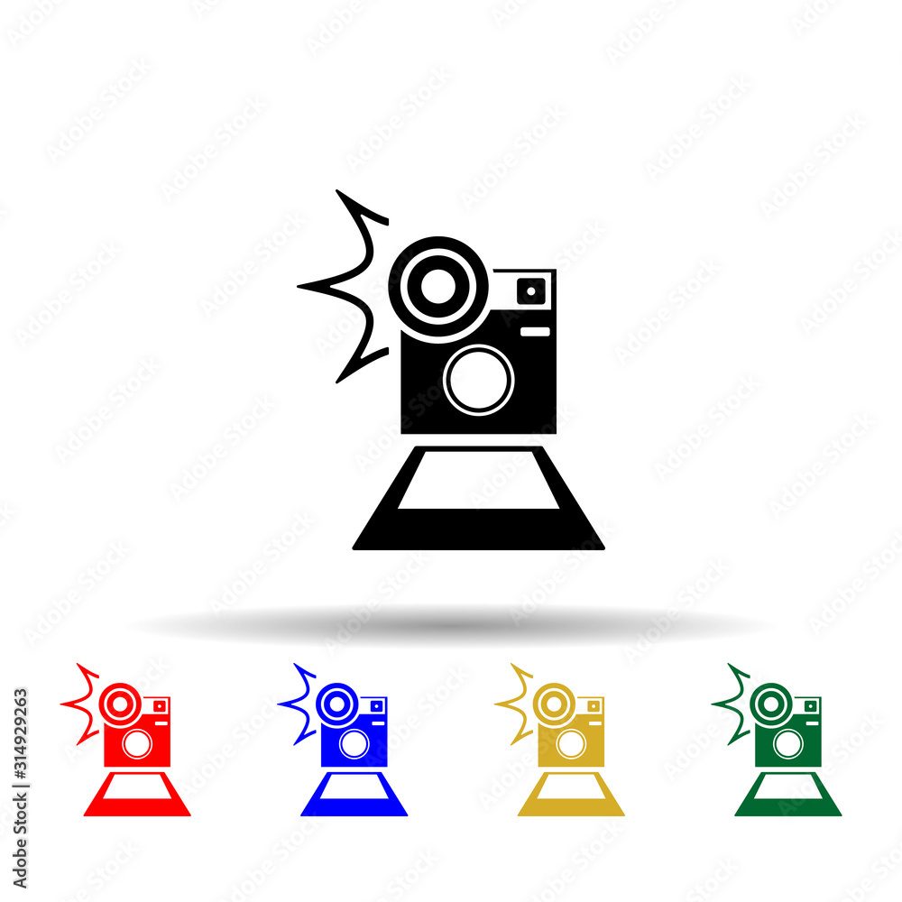 Poster camera multi color style icon. simple glyph, flat vector of equipment photography icons for ui and u