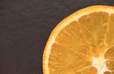 Ripe and juicy orange slices. Closeup 