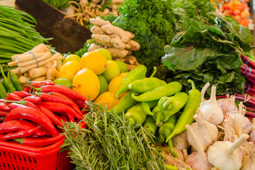 fresh vegetables at the market
