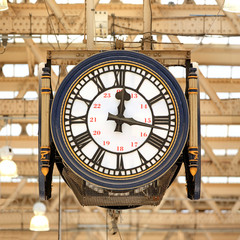 our-sided clock at Waterloo Station, London