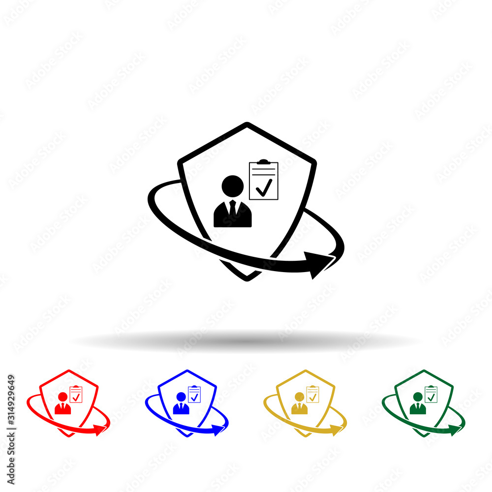 Poster insurance audit multi color style icon. simple glyph, flat vector of insurance icons for ui and ux, 
