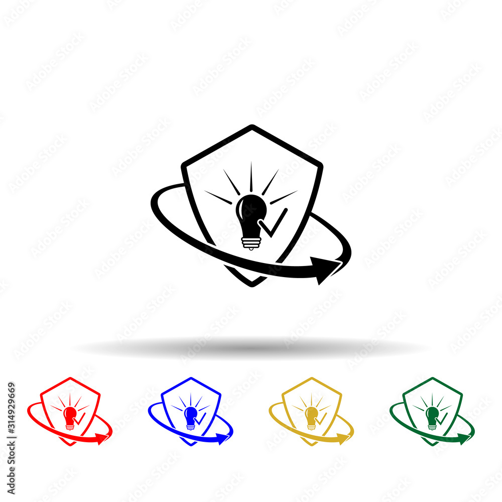 Poster intellectual property insurance multi color style icon. simple glyph, flat vector of insurance icons