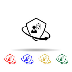 Insurance audit multi color style icon. Simple glyph, flat vector of insurance icons for ui and ux, website or mobile application