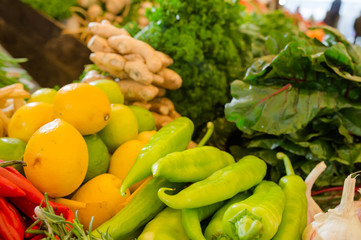 fresh vegetables on the market