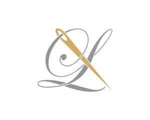 Letter L With Needle Logo Design Template 002