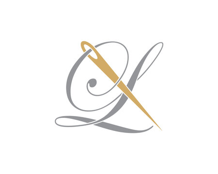 Letter L With Needle Logo Design Template 002