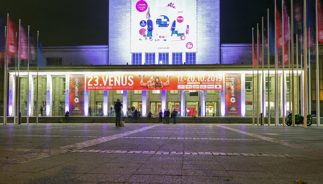Venus erotic trade fair in Messe hall, Berlin, Germany.